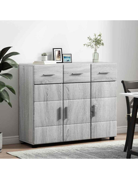 Credenza Grigio Sonoma 88,5 x 30,5 x 73 cm Legno multistrato