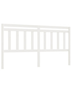 Testiera per Letto Bianca 186x4x100cm in Legno Massello di Pino 2