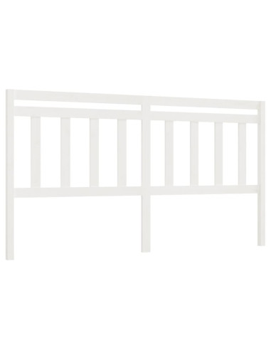 Testiera per Letto Bianca 186x4x100cm in Legno Massello di Pino