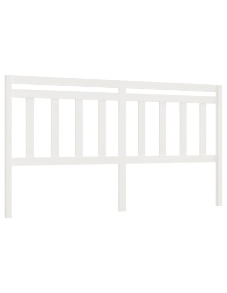 Testiera per Letto Bianca 186x4x100cm in Legno Massello di Pino