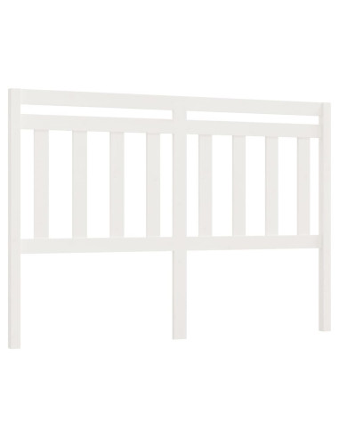 Testiera per Letto Bianca 156x4x100cm in Legno Massello di Pino