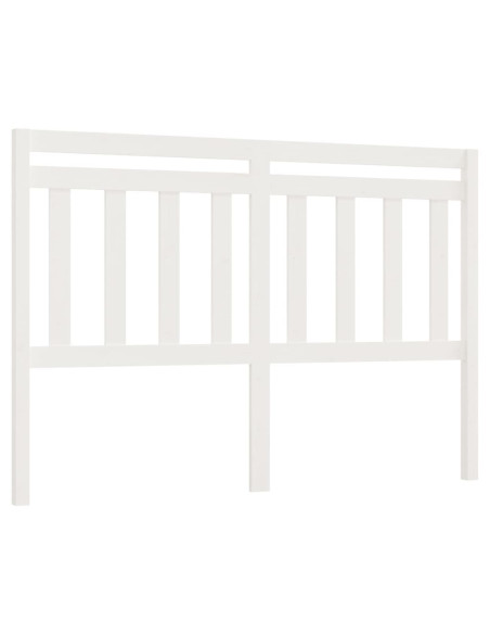 Testiera per Letto Bianca 156x4x100cm in Legno Massello di Pino