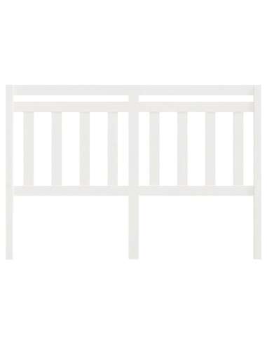 Testiera per Letto Bianca 156x4x100cm in Legno Massello di Pino