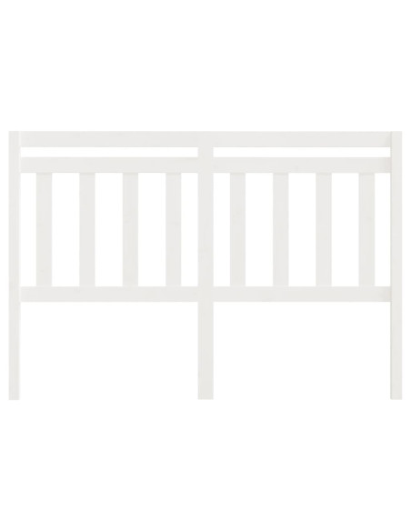 Testiera per Letto Bianca 156x4x100cm in Legno Massello di Pino