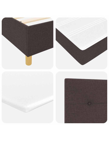 Letto a Molle con materasso Marrone scuro 90 x 190 cm Tessuto