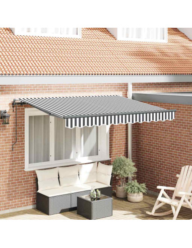 Tenda Retrattile Antracite e Bianco 300 x 200 cm