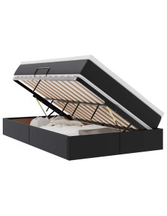 Letto con contenitore e materasso Nero 120 x 190 cm 2