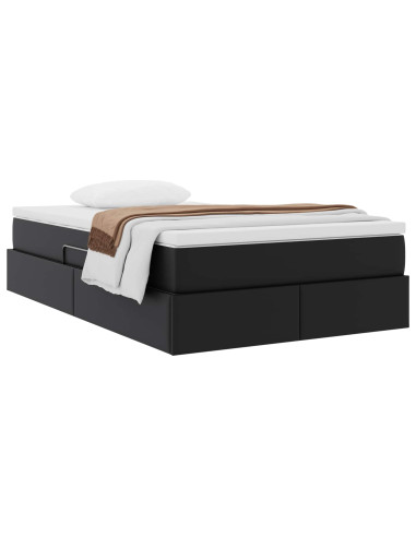 Letto con contenitore e materasso Nero 120 x 190 cm