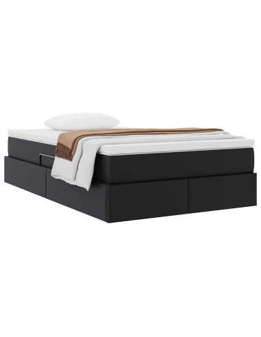 Letto con contenitore e materasso Nero 120 x 200 cm