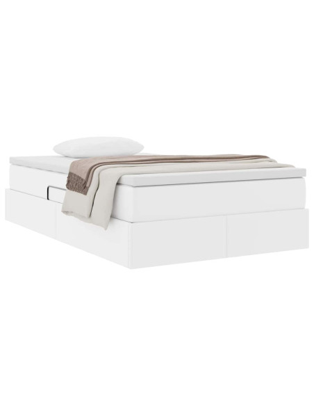 Letto con contenitore e materasso Bianco 120 x 200 cm