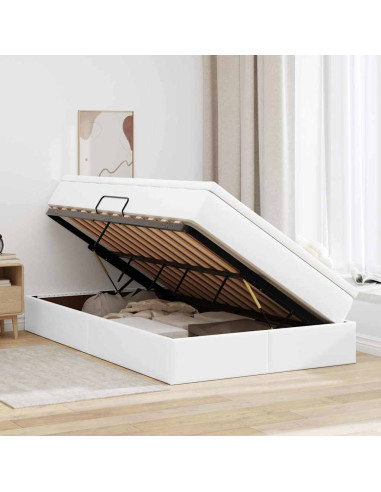 Letto con contenitore e materasso Bianco 120 x 200 cm