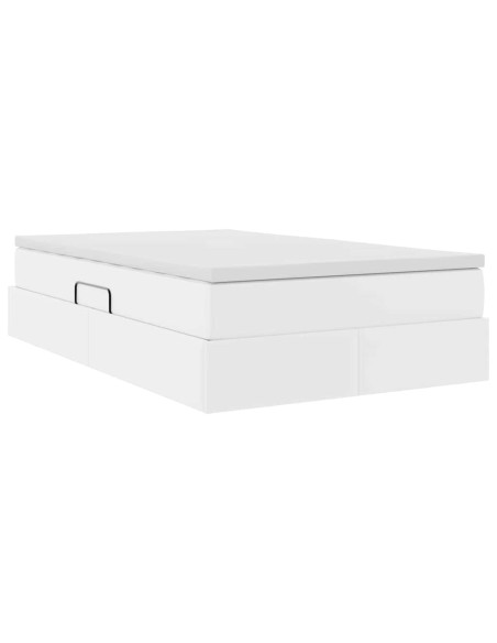 Letto con contenitore e materasso Bianco 120 x 200 cm