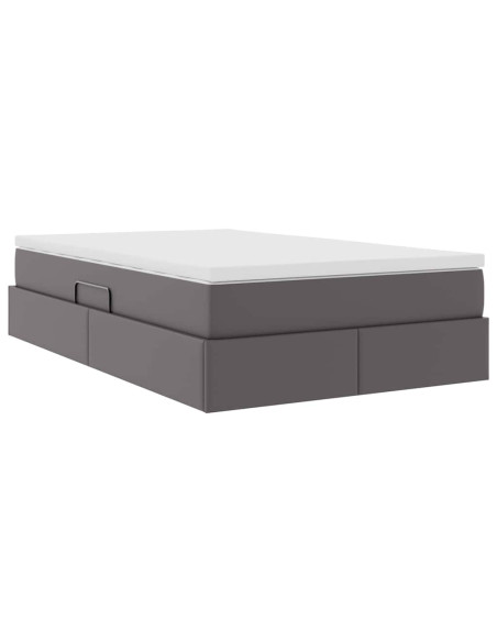 Letto con contenitore e materasso Grigio 120 x 200 cm