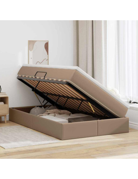 Letto con contenitore e materasso Cappuccino 120 x 200 cm