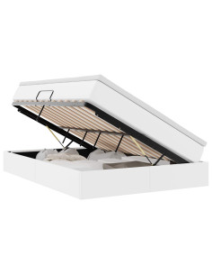 Letto con contenitore e materasso Bianco 140 x 190 cm 2