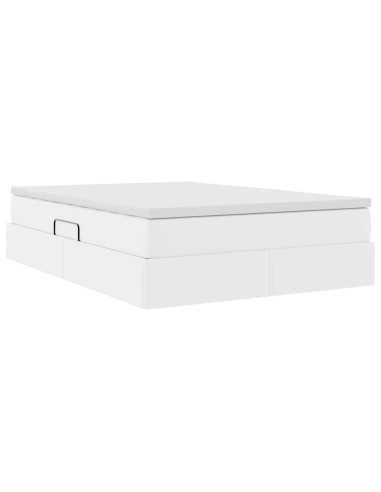 Letto con contenitore e materasso Bianco 140 x 190 cm