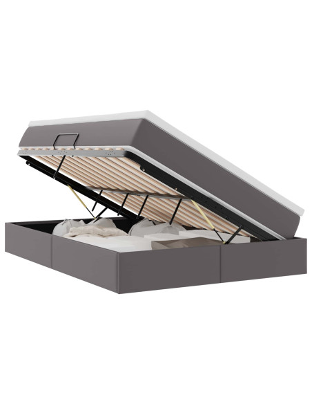Letto con contenitore e materasso Grigio 140 x 190 cm