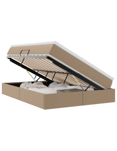 Letto con contenitore e materasso Cappuccino 140 x 190 cm 2