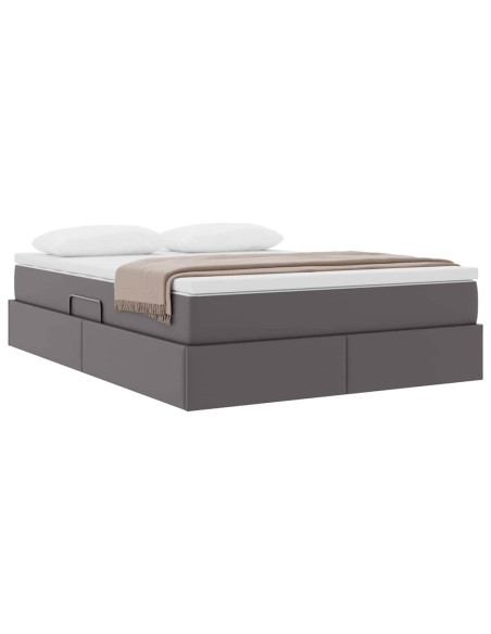 Letto con contenitore e materasso Grigio 140 x 200 cm