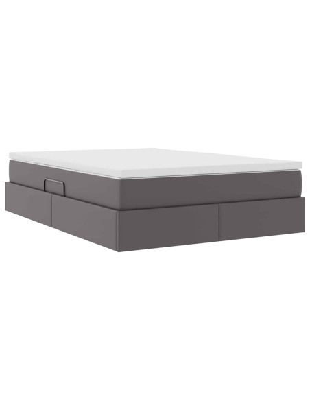 Letto con contenitore e materasso Grigio 140 x 200 cm