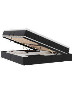 Letto con contenitore e materasso Nero 160 x 200 cm 2