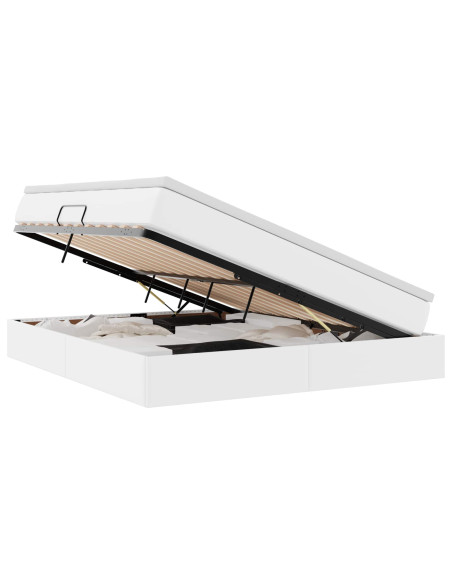 Letto con contenitore e materasso Bianco 160 x 200 cm