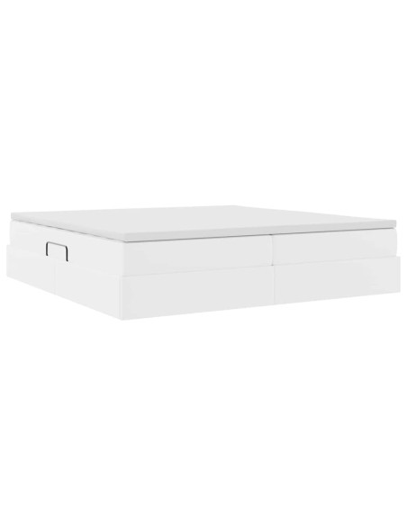 Letto con contenitore e materasso Bianco 200 x 200 cm
