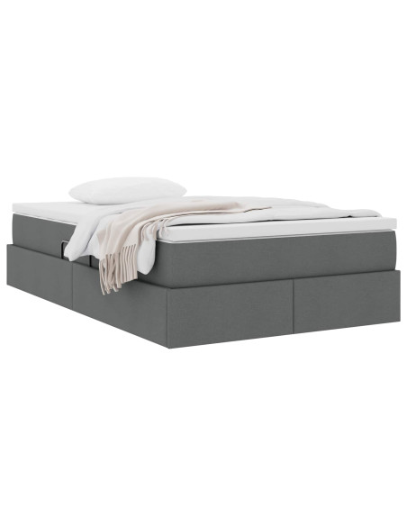 Letto con contenitore e materasso Grigio scuro 120 x 190 cm