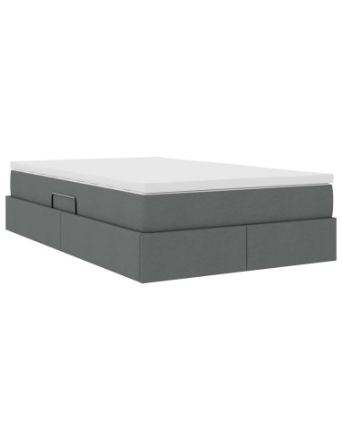 Letto con contenitore e materasso Grigio scuro 120 x 190 cm