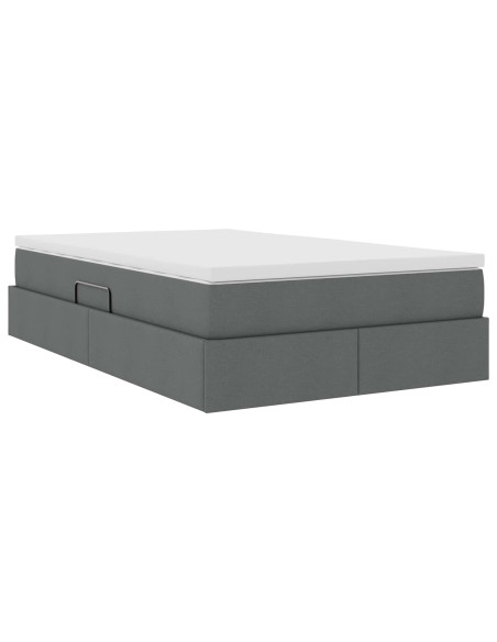 Letto con contenitore e materasso Grigio scuro 120 x 190 cm