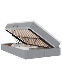 Letto con contenitore e materasso Grigio chiaro 120 x 200 cm 2