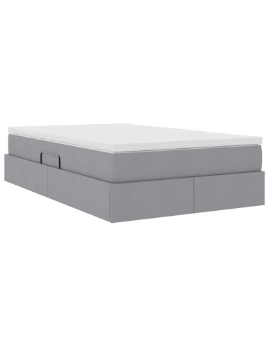 Letto con contenitore e materasso Grigio chiaro 120 x 200 cm