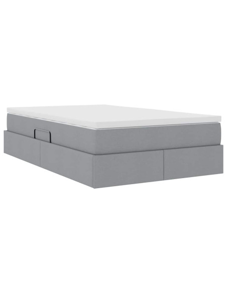 Letto con contenitore e materasso Grigio chiaro 120 x 200 cm