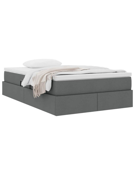 Letto con contenitore e materasso Grigio scuro 120 x 200 cm