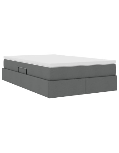 Letto con contenitore e materasso Grigio scuro 120 x 200 cm