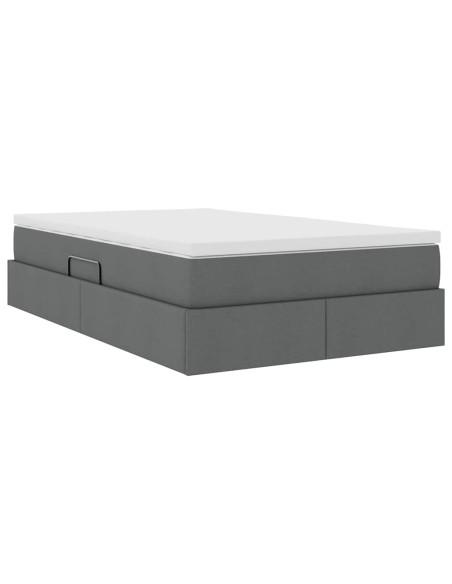 Letto con contenitore e materasso Grigio scuro 120 x 200 cm