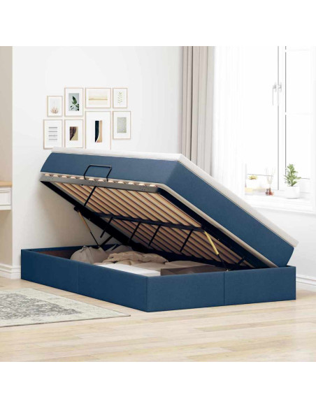 Letto con contenitore e materasso Blu 120 x 200 cm Poliestere