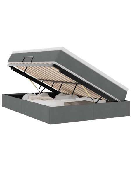 Letto con contenitore e materasso Grigio scuro 140 x 190 cm