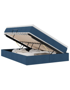 Letto con contenitore e materasso Blu 140 x 190 cm Poliestere 2