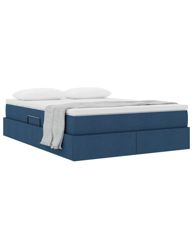 Letto con contenitore e materasso Blu 140 x 200 cm Poliestere