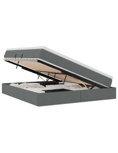 Letto con contenitore e materasso Grigio scuro 160 x 200 cm 2
