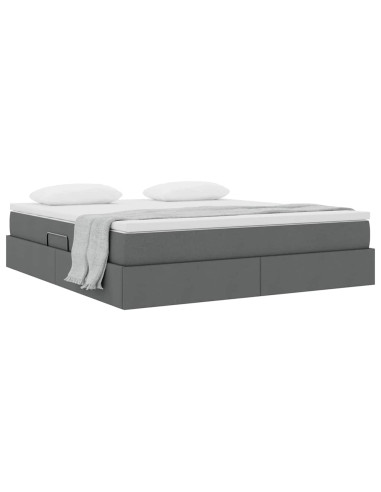 Letto con contenitore e materasso Grigio scuro 160 x 200 cm