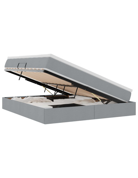 Letto con contenitore e materasso Grigio chiaro 180 x 200 cm