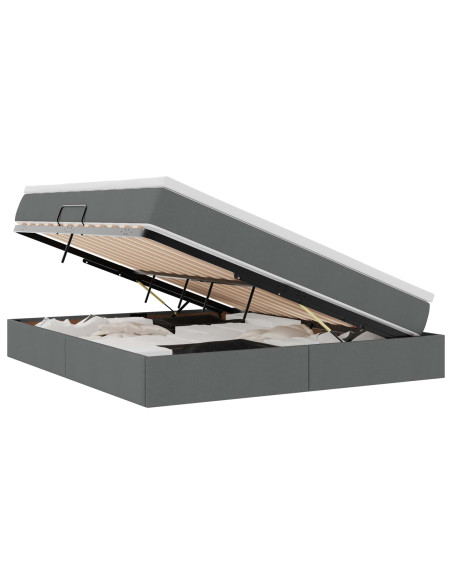 Letto con contenitore e materasso Grigio scuro 180 x 200 cm