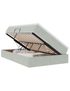 Letto con contenitore e materasso Grigio chiaro 120 x 190 cm 2