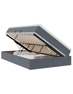 Letto con contenitore e materasso Grigio scuro 120 x 190 cm 2