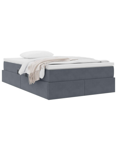 Letto con contenitore e materasso Grigio scuro 120 x 190 cm