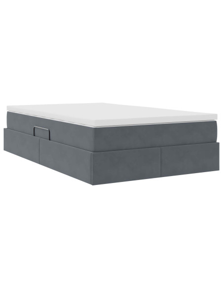 Letto con contenitore e materasso Grigio scuro 120 x 190 cm