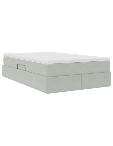 Letto con contenitore e materasso Grigio chiaro 120 x 200 cm