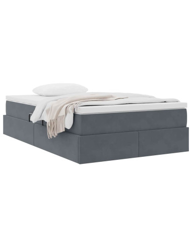 Letto con contenitore e materasso Grigio scuro 120 x 200 cm